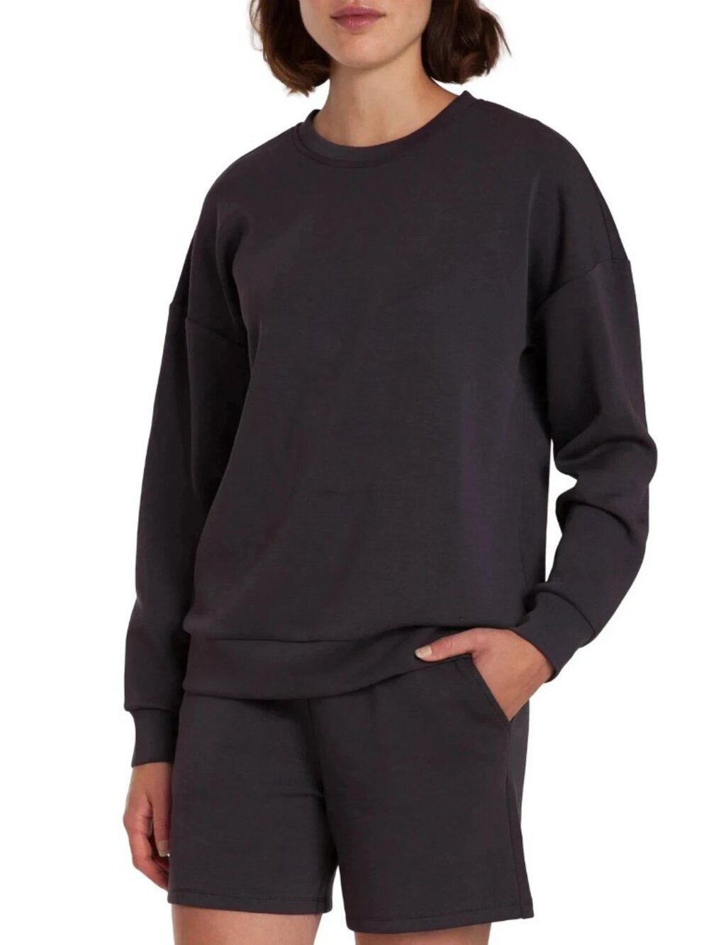 Lazy Pants Women's Size Medium Charcoal Soft Crewneck Sweatshirt NWT